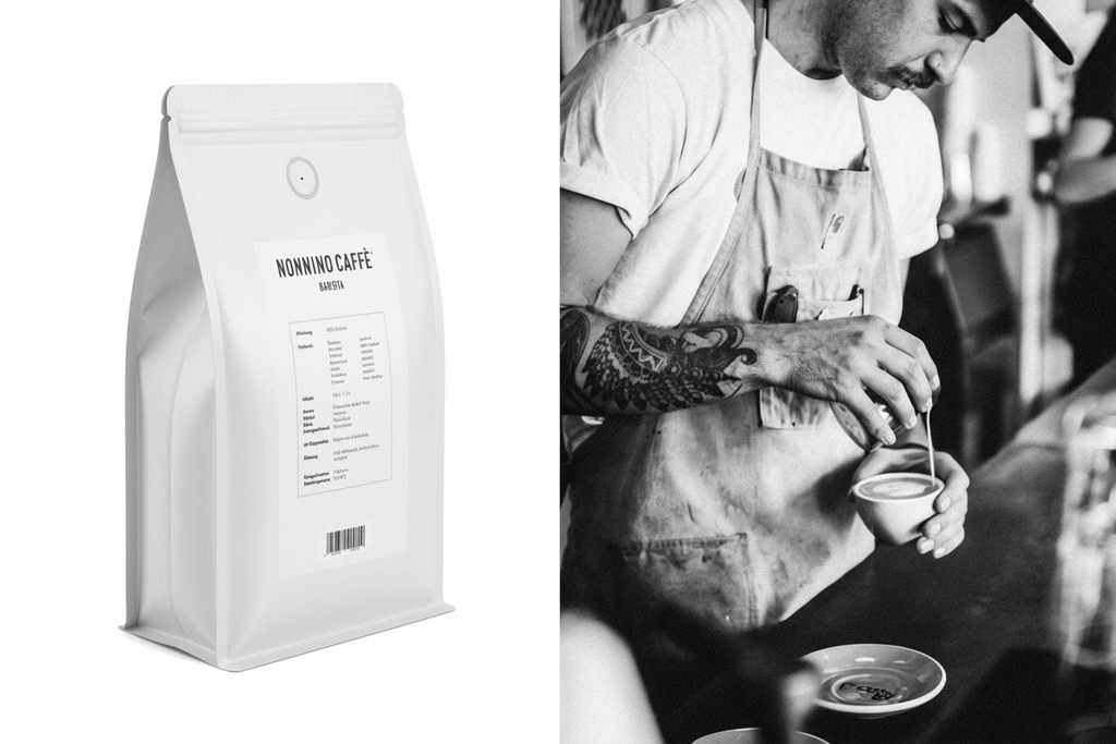 Barista 0.5kg sw - weißer Hintergrund, um Längsachse gedreht