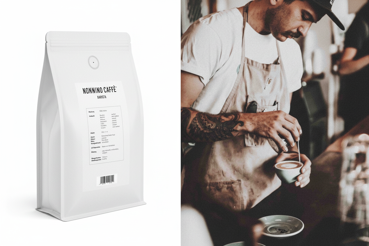 Barista 0.5kg - weißer Hintergrund, um Längsachse gedreht