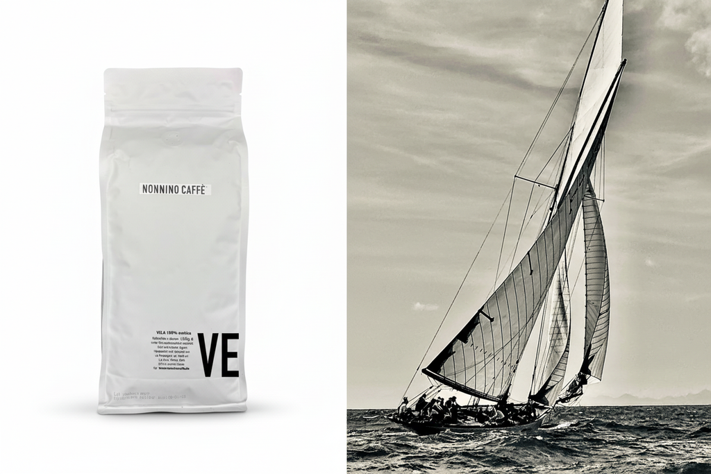 VELA – Beutel links, Segel rechts S/W
